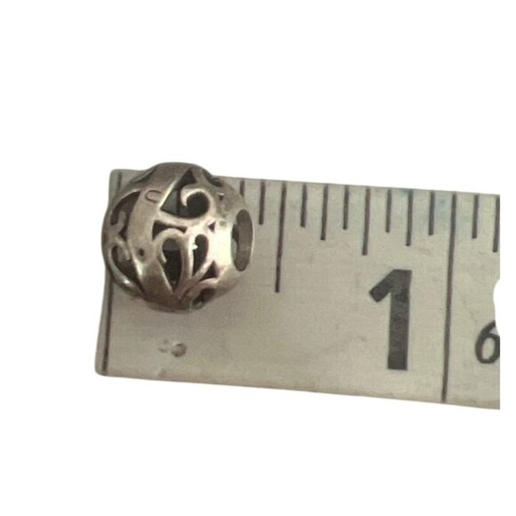 Pandora Sterling Silver Charm Bead I Love You Filagree Bamoer Round 3/8" 1.37g - Picture 4 of 5